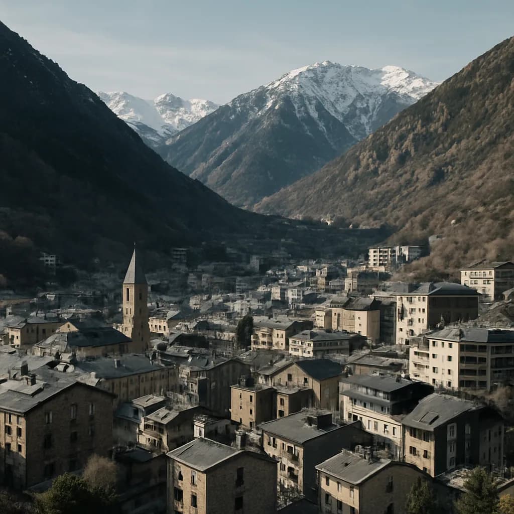Andorra la Vella in den Pyrenäen zwischen Spanien und Frankreich