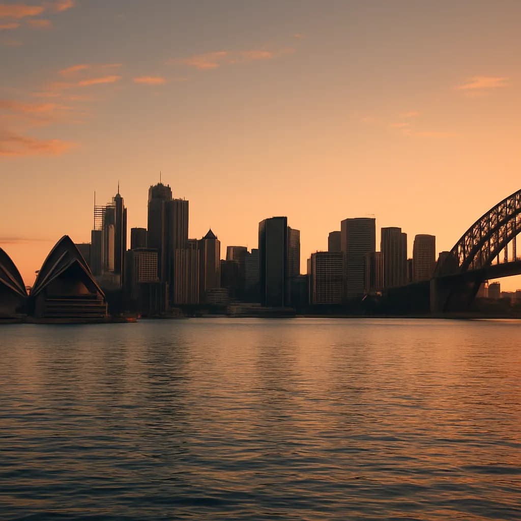 Skyline von Sydney mit Hafen und Opernhaus in Australien