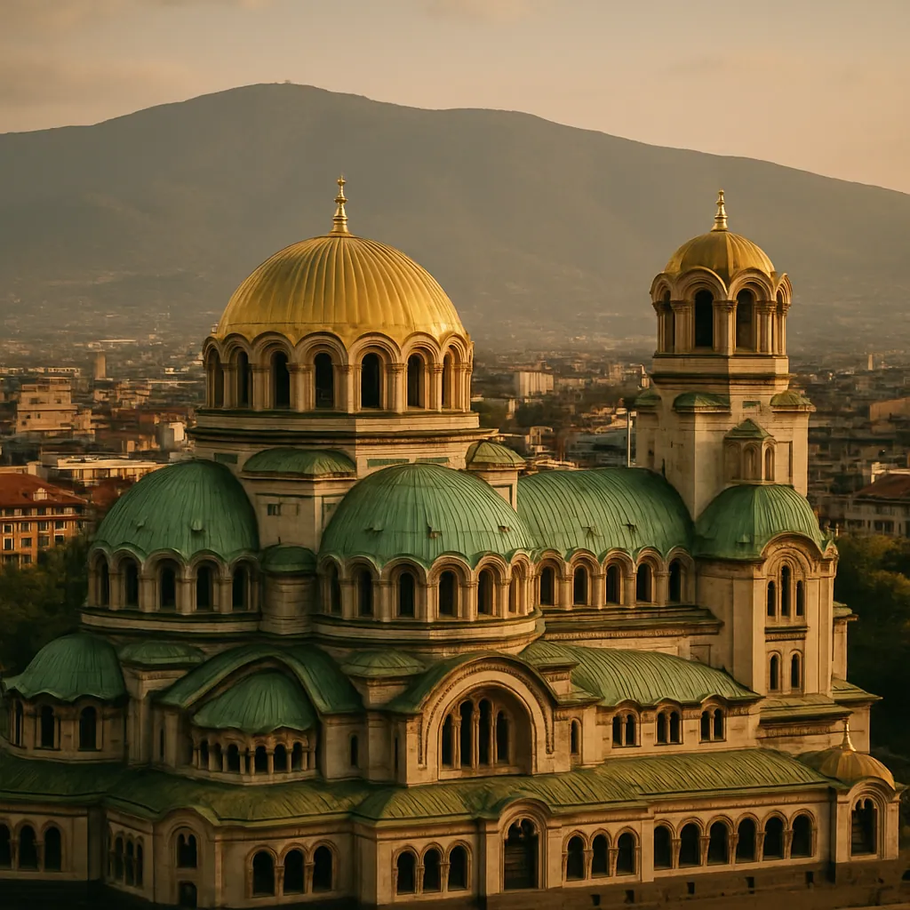Alexander-Newski-Kathedrale und Skyline von Sofia, Hauptstadt Bulgariens