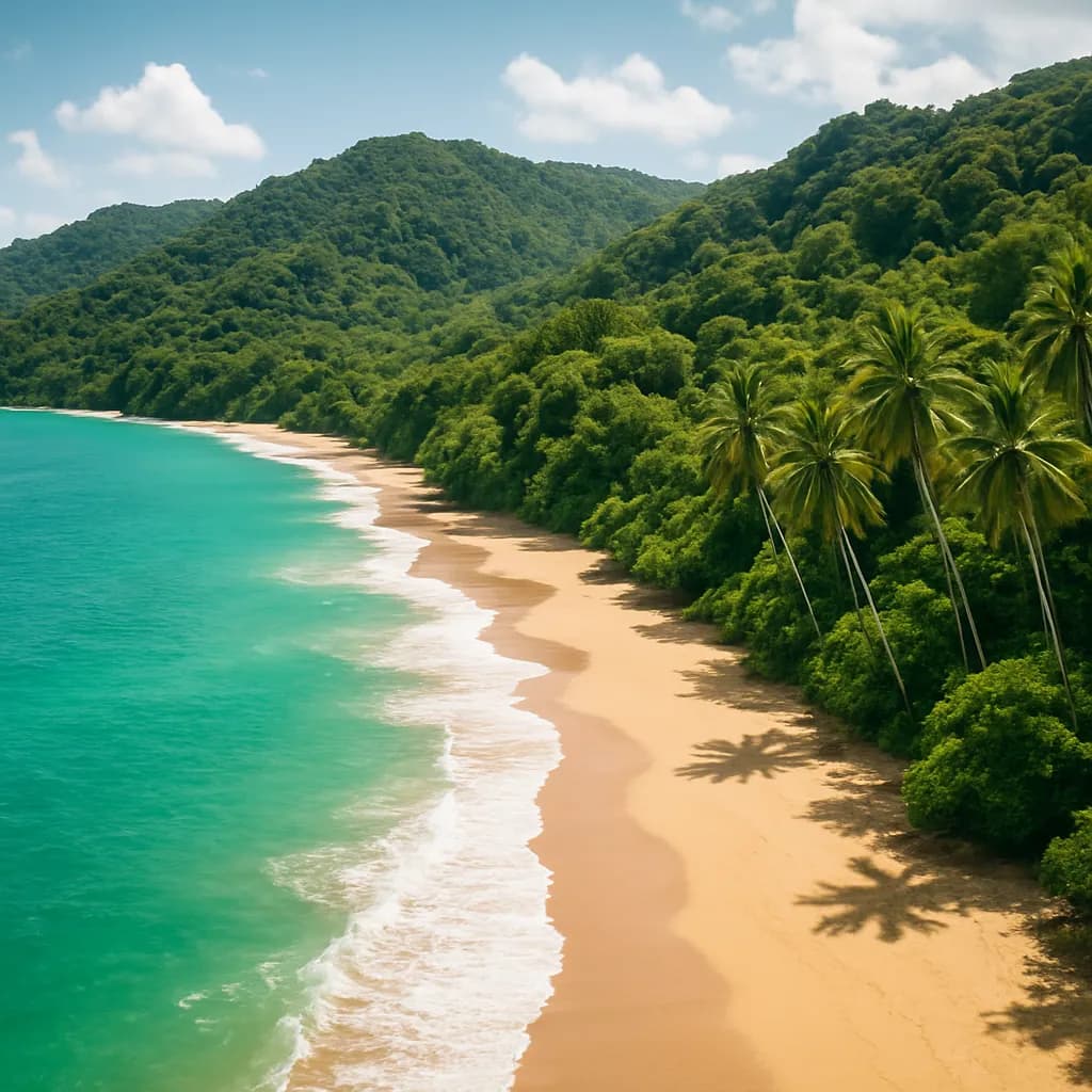 Tropische Pazifikküste von Costa Rica mit Regenwald und Stränden