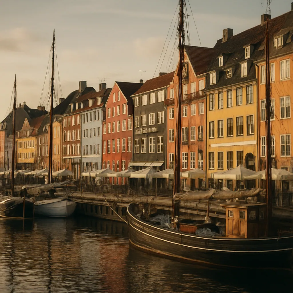 Bunte Hafenhäuser von Nyhavn in Kopenhagen, der Hauptstadt von Dänemark