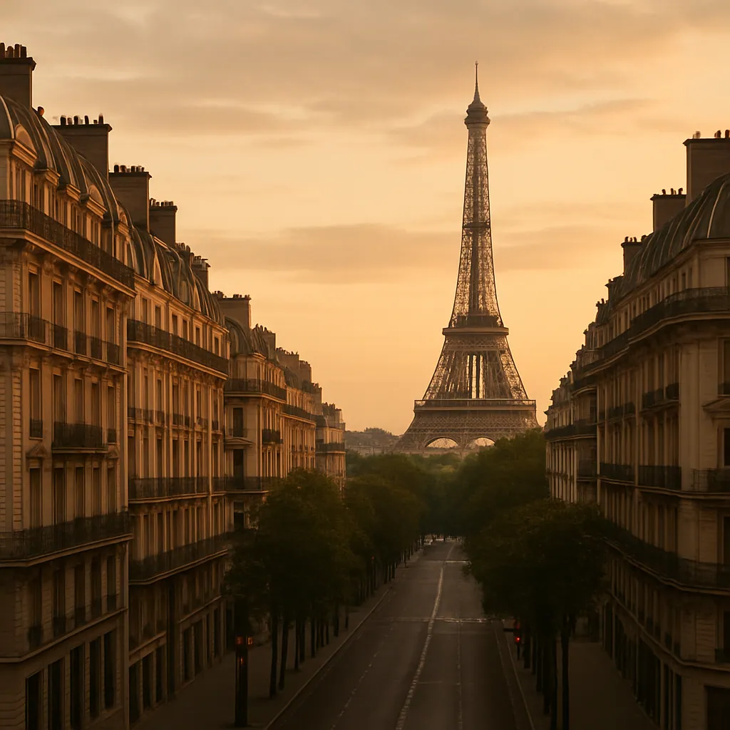 Eiffelturm und Skyline von Paris, der Hauptstadt von Frankreich