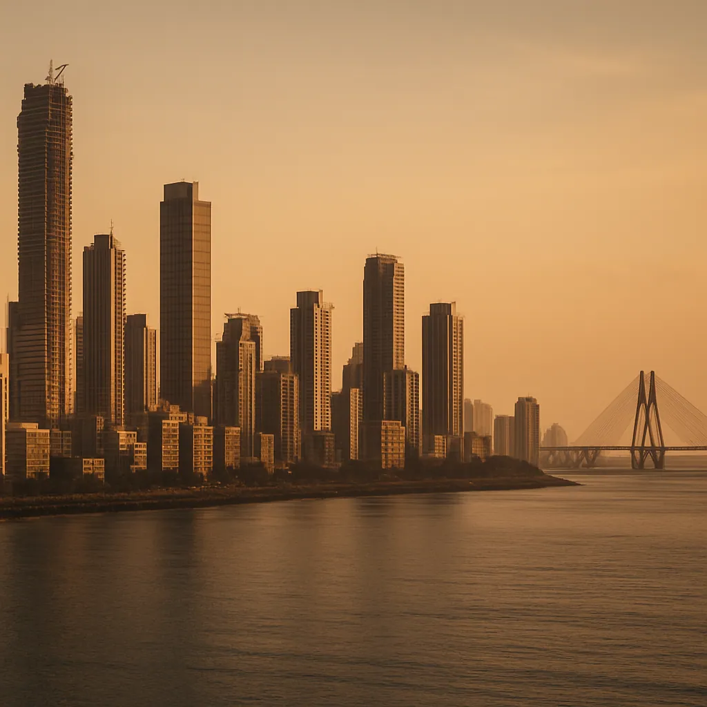 Skyline von Mumbai mit moderner Hochhaus-Architektur