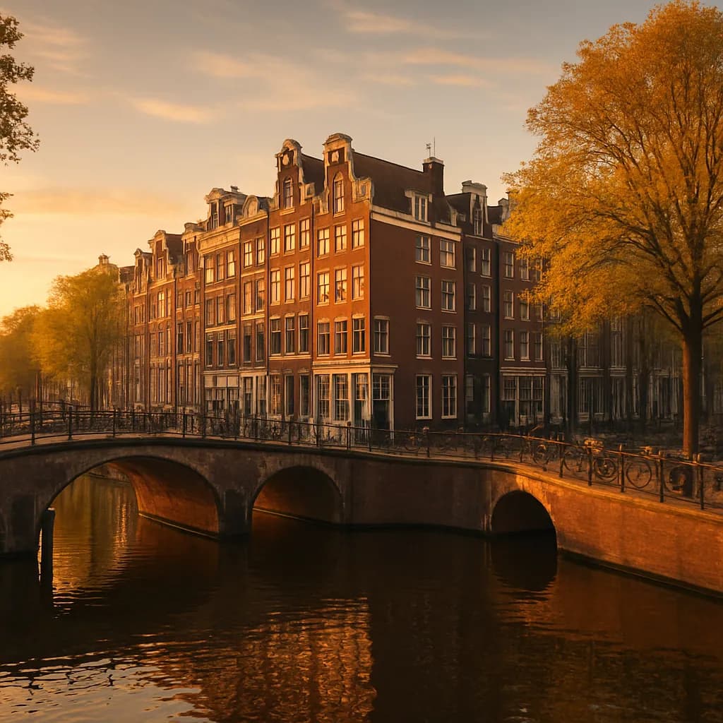 Historische Grachtenhäuser entlang einer Amsterdamer Gracht