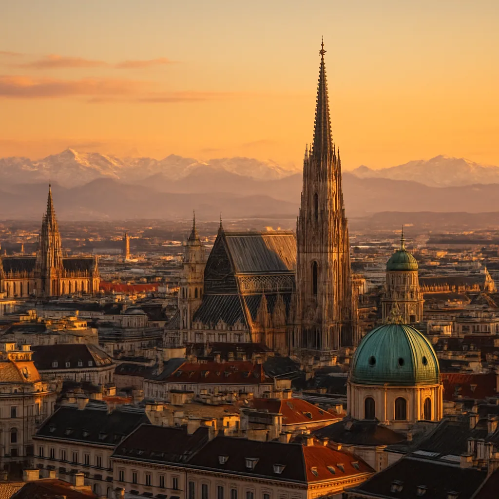 Historische Skyline von Wien mit Stephansdom und imperialer Architektur